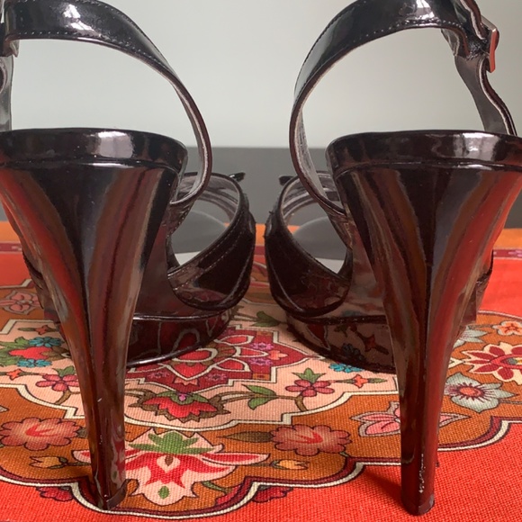 Calvin Klein Peper Patent Black Platform Heels - SIZE 7M - Picture 5 of 15